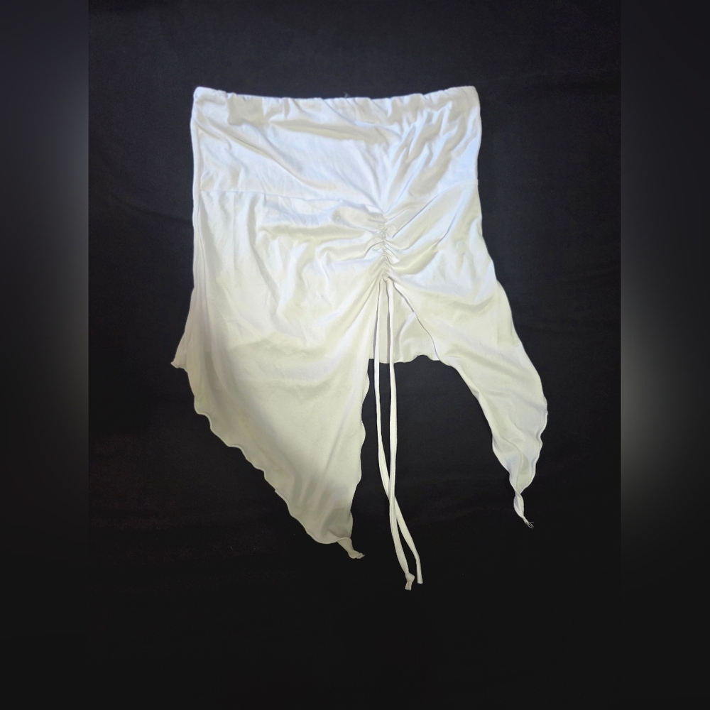 Elegant White Ruched Skirt
